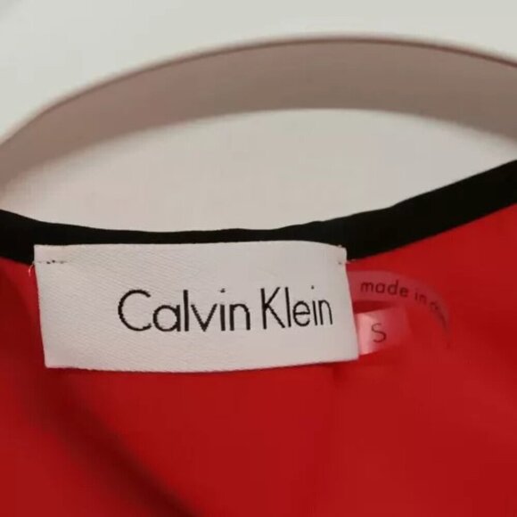 Calvin Klein Women's Sleeveless Pullover Blouse Red Small Lightweight Office GUC - Picture 8 of 9
